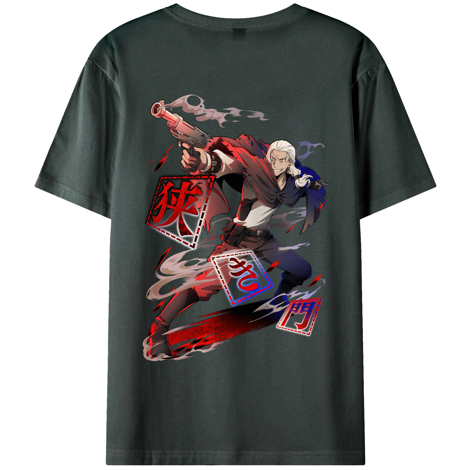 （画像用） 文豪ストレイドッグス Bungo Stray Dogs 綿100％ メンズ半袖Tシャツ（バックプリント） 通気性